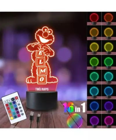 Lampka Nocna 3D LED LAMP Bajka Elmo