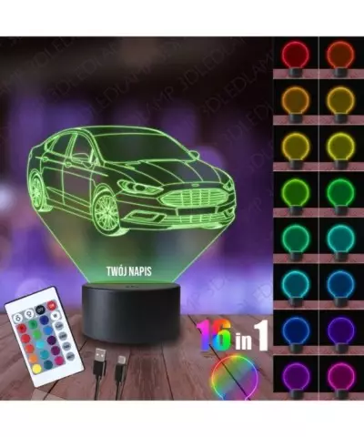 Lampka Nocna 3D LED LAMP Auto Ford Mondeo