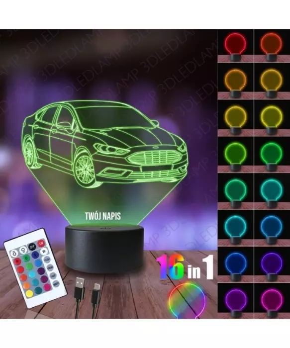 Lampka Nocna 3D LED LAMP Auto Ford Mondeo
