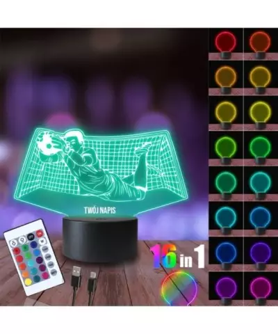 Lampka Nocna 3D LED LAMP Piłkarz Bramkarz
