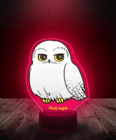 Lampka LED 3D Plexido z Nadrukiem Harry Potter Hedwiga