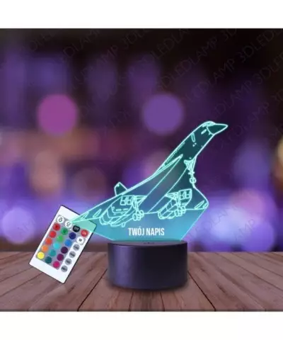 Lampka Nocna 3D LED LAMP Concorde Samolot