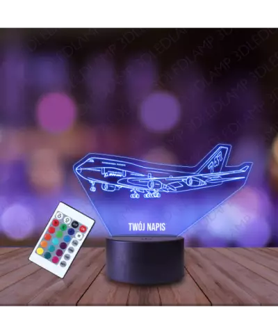 Lampka Nocna 3D LED LAMP Samolot Boeing 747
