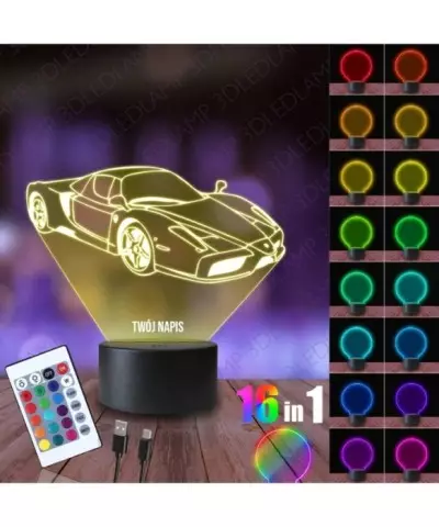 Lampka Nocna 3D LED LAMP Auto Ferrari Enzo