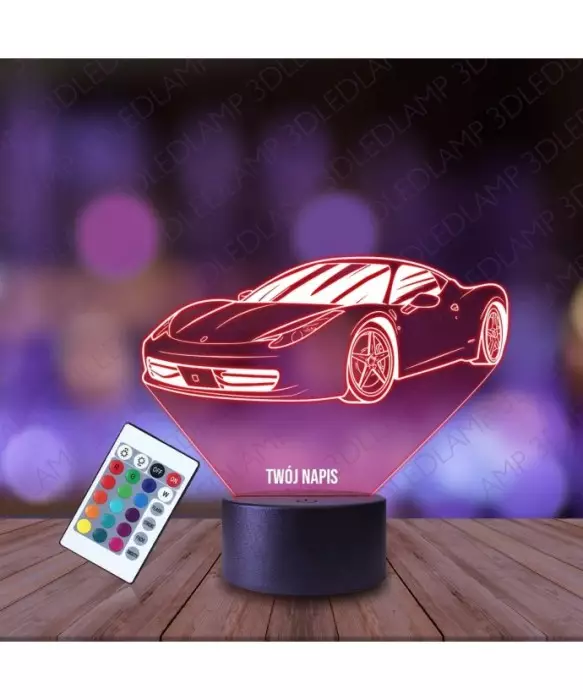 Lampka Nocna 3D LED LAMP Auto Ferrari California