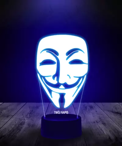 Lampka LED 3D Plexido Anonymous Maska