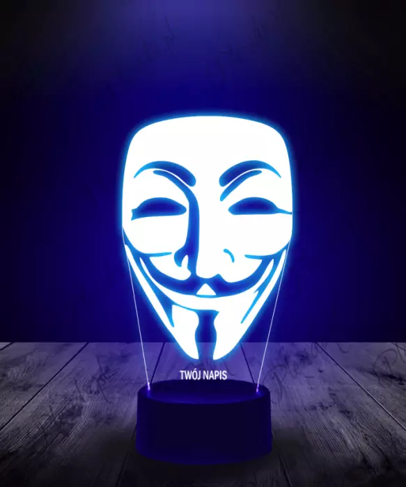 Lampka LED 3D Plexido Anonymous Maska