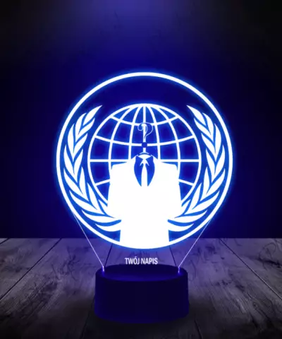 Lampka LED 3D Plexido Anonymous Logo