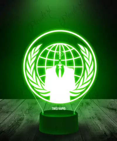 Lampka LED 3D Plexido Anonymous Logo