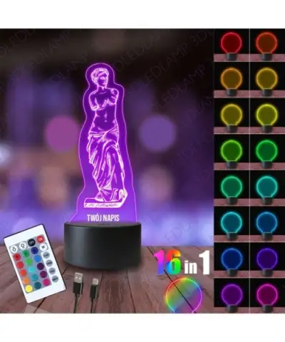Lampka Nocna 3D LED LAMP Mitologia Afrodyta Posąg