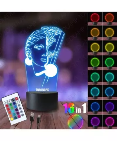 Lampka Nocna 3D LED LAMP Mitologia Afrodyta Twarz
