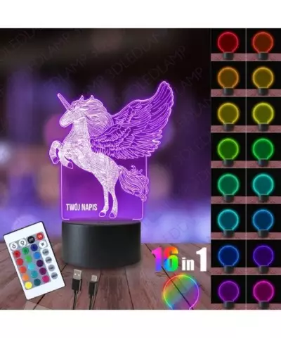 Lampka Nocna 3D LED LAMP Pegaz Konik