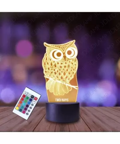 Lampka Nocna 3D LED LAMP Sowa Duże Oczy