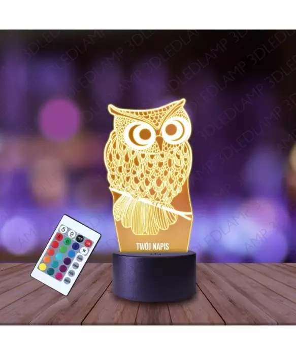 Lampka Nocna 3D LED LAMP Sowa Duże Oczy