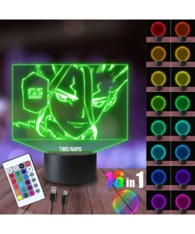 Lampka Nocna 3D LED LAMP Dr Stone Anime