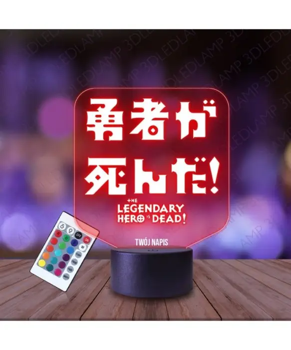 Lampka Nocna 3D LED LAMP The Legendary Hero is Dead!