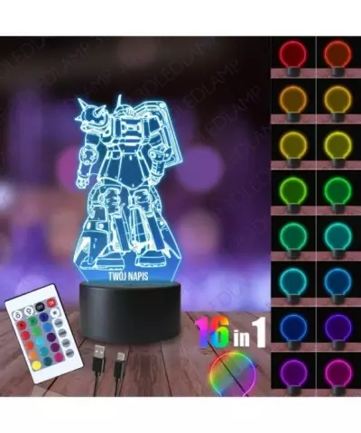 Lampka Nocna 3D LED LAMP Mobile Suit Gundam Robot