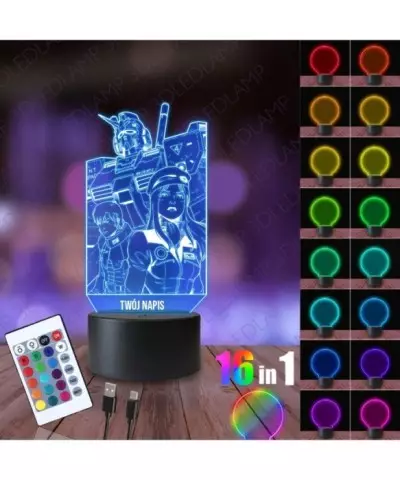 Lampka Nocna 3D LED LAMP Mobile Suit Gundam Postacie