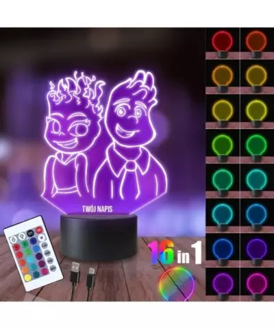 Lampka Nocna 3D LED LAMP Między Nami Żywiołami Postacie