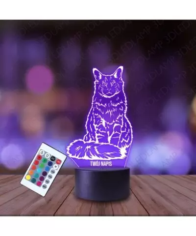 Lampka Nocna 3D LED LAMP Kot Maine Coon