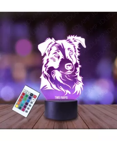 Lampka Nocna 3D LED LAMP Piesek Border Collie