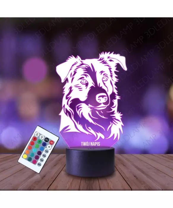 Lampka Nocna 3D LED LAMP Piesek Border Collie