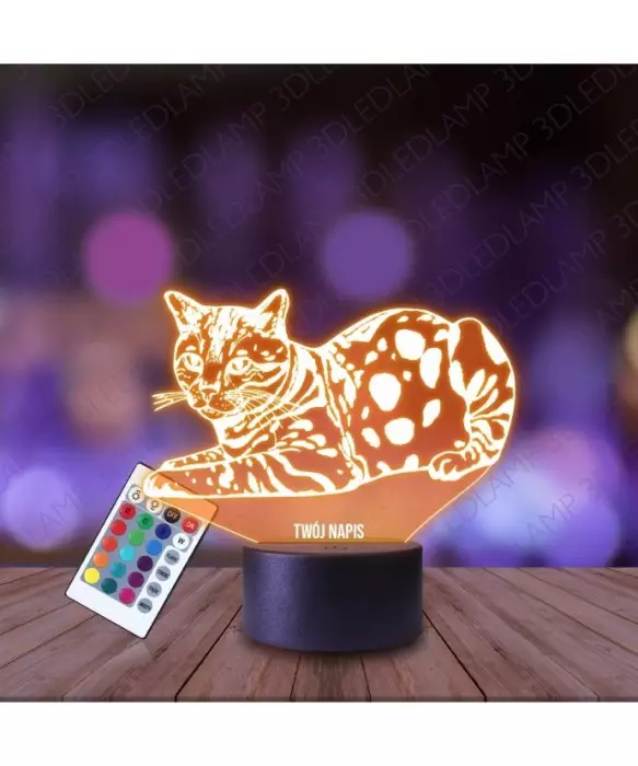 Lampka Nocna 3D LED LAMP Kot Bengalski