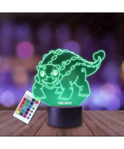 Lampka Nocna 3D LED LAMP Dinozaur Ankylosaurus