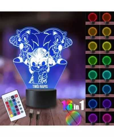Lampka Nocna 3D LED LAMP Sonic Postacie