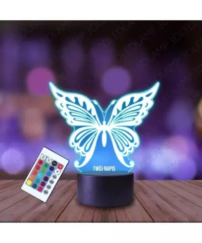 Lampka Nocna 3D LED LAMP Duży Motyl
