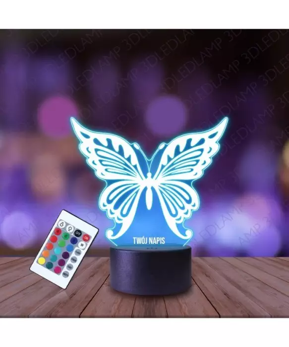 Lampka Nocna 3D LED LAMP Duży Motyl