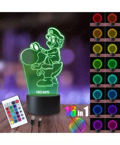 Lampka Nocna 3D LED LAMP Mario na Yoshi