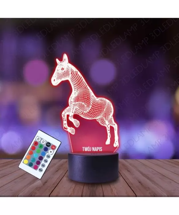 Lampka Nocna 3D LED LAMP Koń Skoki