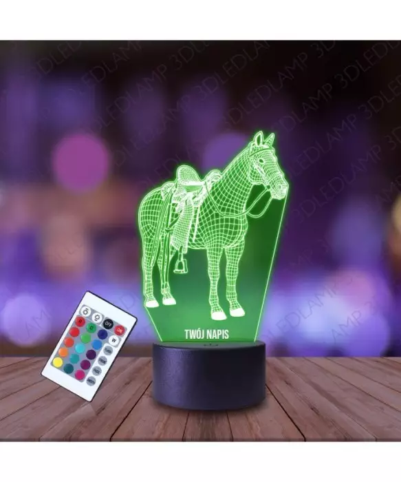 Lampka Nocna 3D LED LAMP Osiodłany Koń Jazda