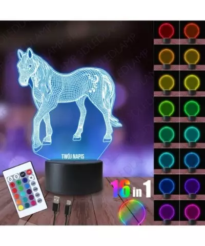 Lampka Nocna 3D LED LAMP Koń Księżycowy