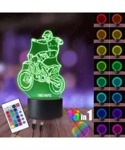 Lampka Nocna 3D LED LAMP Motor Kaskader