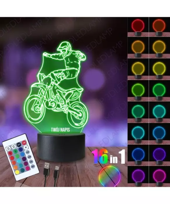 Lampka Nocna 3D LED LAMP Motor Kaskader