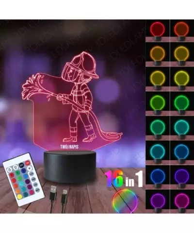 Lampka Nocna 3D LED LAMP Chłopiec Strażak