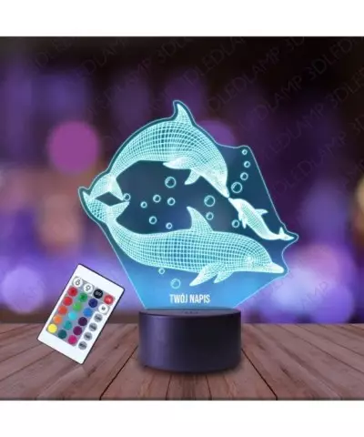 Lampka Nocna 3D LED LAMP Delfiny Delfinek