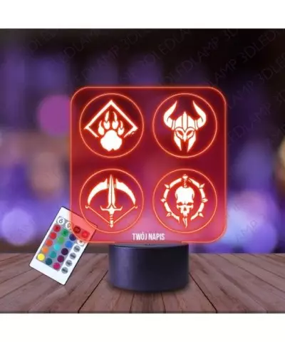 Lampka Nocna 3D LED LAMP Gra Diablo IV Symbole