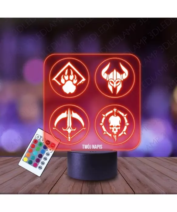 Lampka Nocna 3D LED LAMP Gra Diablo IV Symbole