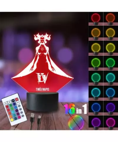Lampka Nocna 3D LED LAMP Gra Diablo IV Lilith
