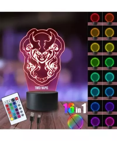 Lampka Nocna 3D LED LAMP Gra Diablo IV Lilith Twarz