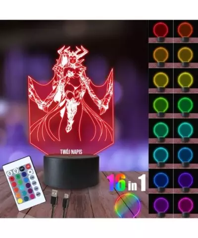 Lampka Nocna 3D LED LAMP Gra Diablo IV Lilith Zbroja