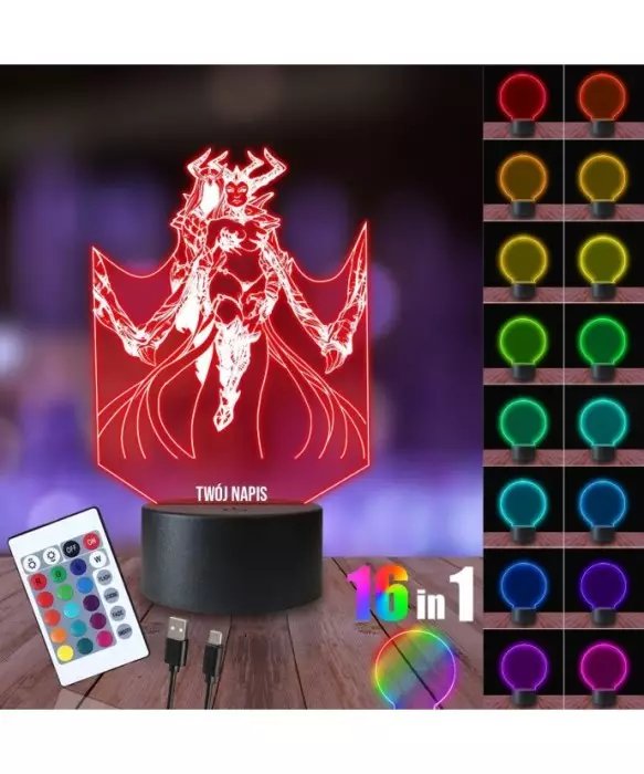 Lampka Nocna 3D LED LAMP Gra Diablo IV Lilith Zbroja