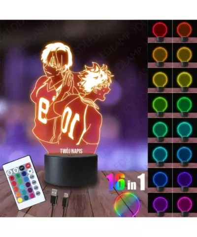 Lampka Nocna 3D LED LAMP Haikyuu Shoyo Hinata i Tobio