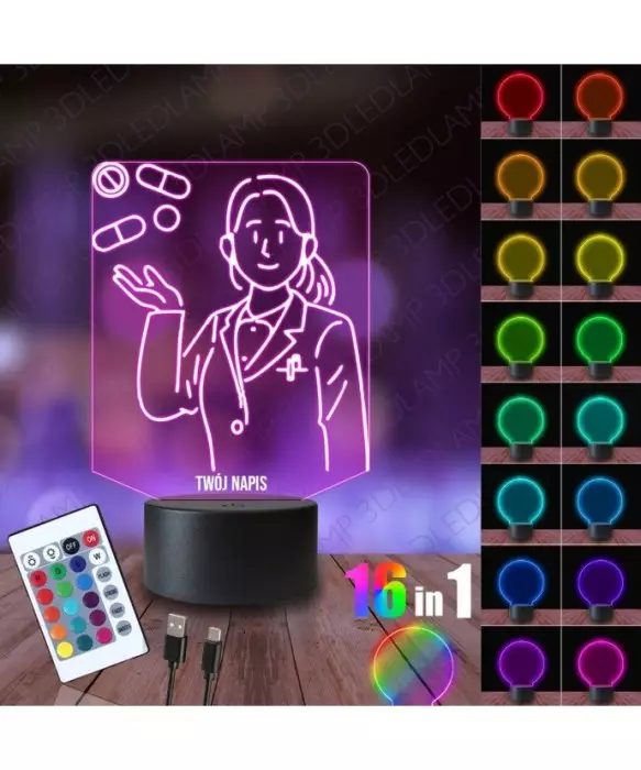 Lampka Nocna 3D LED LAMP Farmaceutka