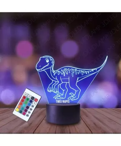 Lampka Nocna 3D LED LAMP Dinozaur Młody Velociraptor