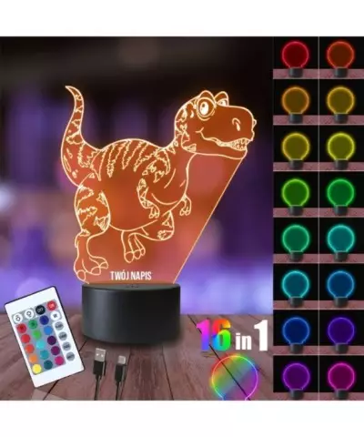 Lampka Nocna 3D LED LAMP Dinozaur Tyranozaur Rex