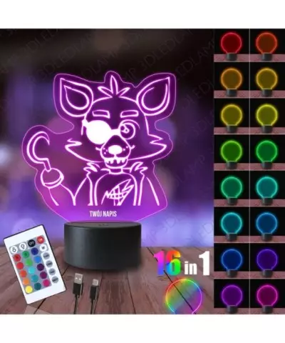 Lampka Nocna 3D LED LAMP Gra Fnaf Chibi Foxy